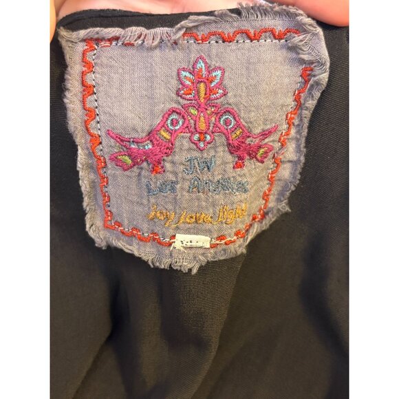 Johnny Was Black Velvet Tunic With Embroidered Detail XL - Picture 5 of 6